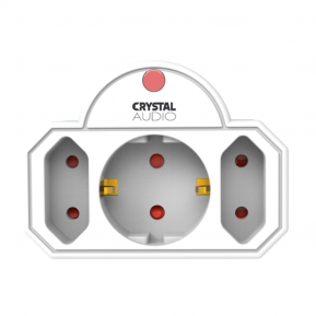 CRYSTAL AUDIO SPW21-1300-70 Λευκό Πολύπριζο Προστασίας 1 Θέσης Schuko - 2 Απλών Θέσεων 1300j/70
