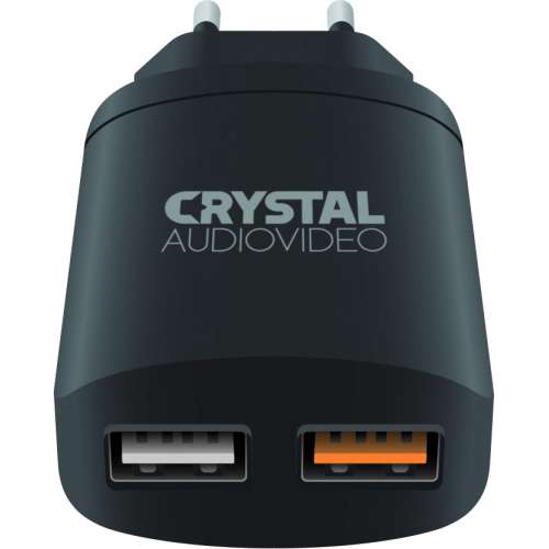 CRYSTAL AUDIO QP2-3 QC3.0 port 3.5-6.5V 3A, 6.5-9V 2A,9V-12V 1.5A Dual USB Wall Charger