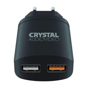 CRYSTAL AUDIO QP2-3 QC3.0 port 3.5-6.5V 3A, 6.5-9V 2A,9V-12V 1.5A Dual USB Wall Charger