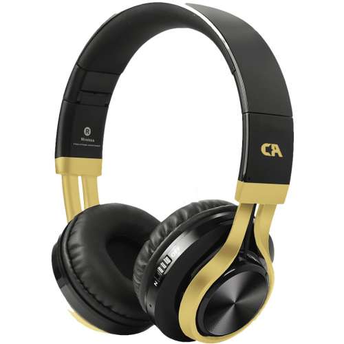 CRYSTAL AUDIO BT-01-KG BLUETOOTH BLACK-GOLD OVER-EAR HEADPHONES