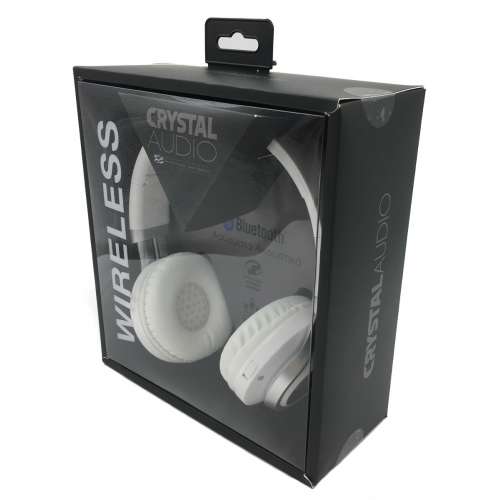 CRYSTAL AUDIO BT-01-WH BLUETOOTH WHITE-SILVER OVER-EAR HEADPHONES
