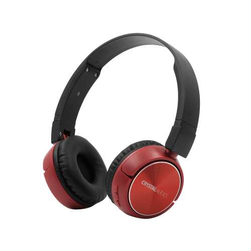 CRYSTAL AUDIO BT4-R RED BLUETOOTH ON-EAR FOLDABLE HEADPHONES