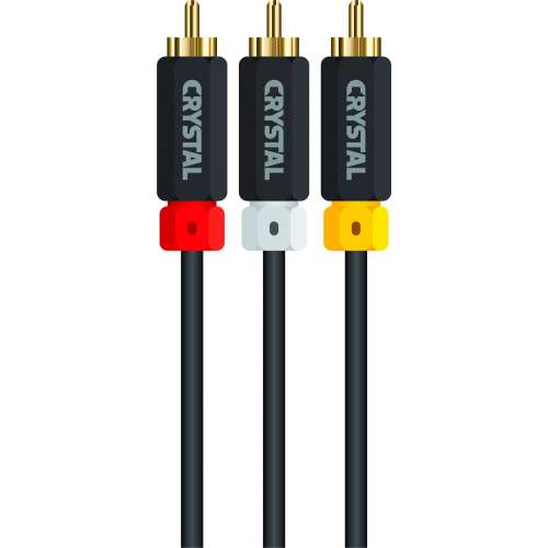 CRYSTAL AUDIO RC3 1.8m M TO 3RCA M bl