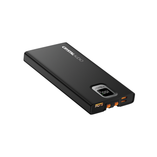 CRYSTAL AUDIO PBK8 Power Bank 10000 mAh PD Dual LCD+Cable Μαύρο