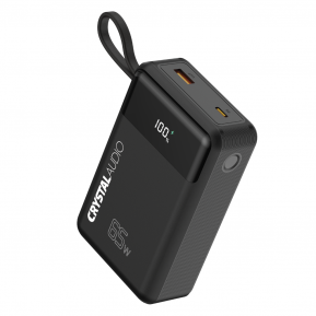 CRYSTAL AUDIO PBK9 Power Bank 20000 mAh PD Dual LCD+Cable Μαύρο