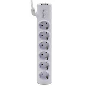CRYSTAL AUDIO Elegance PSEL6S Λευκό Πολύπριζο Schuko 6 Θέσεων