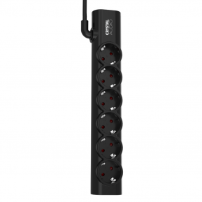 CRYSTAL AUDIO Elegance PSEL6S Μαύρο Πολύπριζο Schuko 6 Θέσεων
