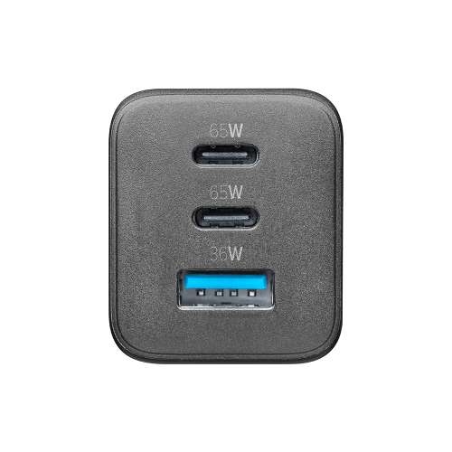 CELLULAR LINE 444722 Φορτιστής σπιτιού Gan Triple με 1xUSB-A και 2xType-C 65W Μαύρος