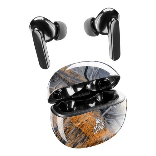 CELLULAR LINE 414374 Music Sound Fantasy Bluetooth Ακουστικά TWS Μαύρα με Θήκη Φόρτισης Πορτοκαλί-Μαύρο