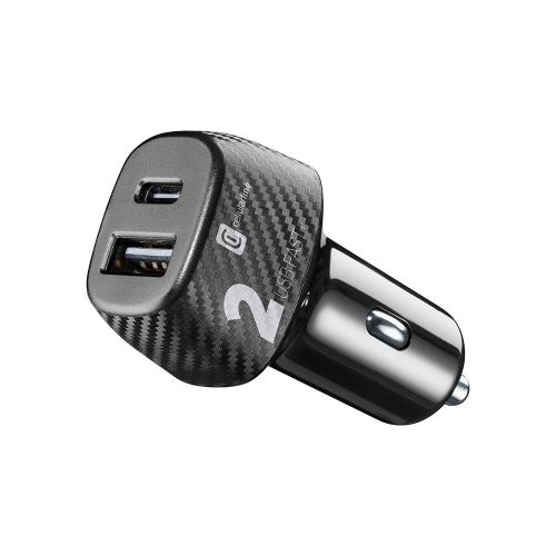 CELLULAR LINE Φορτιστής Αυτοκινήτου με 2 θύρες USB-C και USB 32W Μαύρος