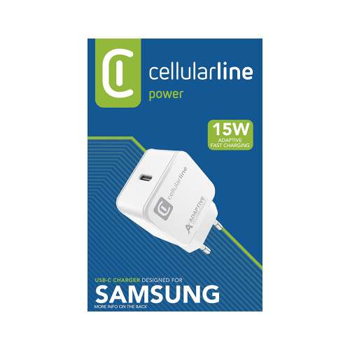 CELLULAR LINE 434747 Φορτιστής Σπιτιού με Θύρα Type-C 15W Λευκός