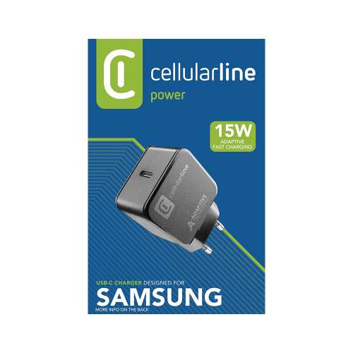 CELLULAR LINE 434730 Φορτιστής Σπιτιού με Θύρα Type-C 15W Μαύρος