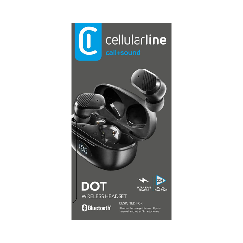 CELLULAR LINE 461330 Bluetooth Ακουστικά TWS Dot με Θήκη Φόρτισης Μαύρη