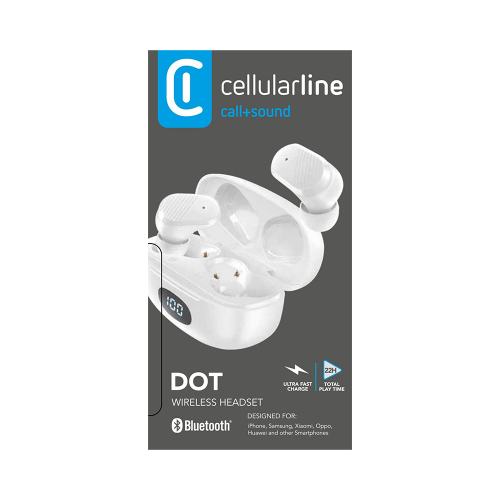CELLULAR LINE 461347 Bluetooth Ακουστικά TWS Dot με Θήκη Φόρτισης Λευκά