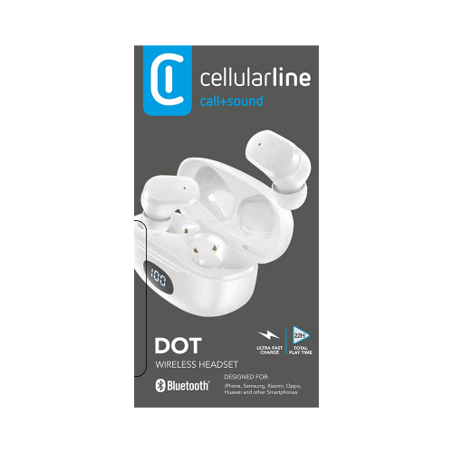 CELLULAR LINE 461347 Bluetooth Ακουστικά TWS Dot με Θήκη Φόρτισης Λευκή