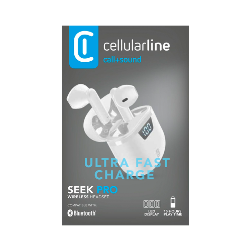 CELLULAR LINE 461491 Bluetooth Ακουστικά TWS Seek Pro με Θήκη Φόρτισης Λευκά