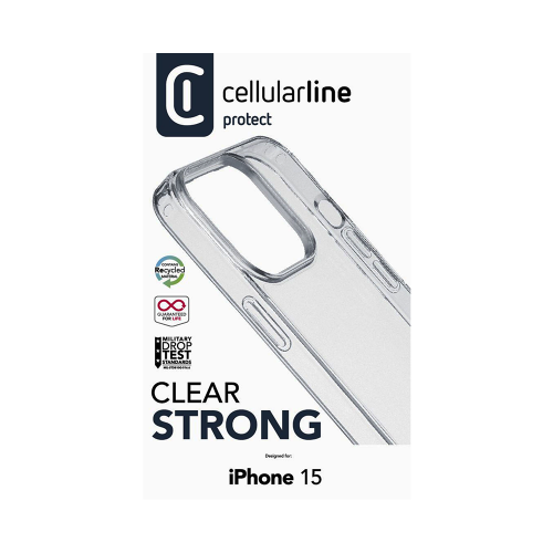 CELLULAR LINE 466151 Θήκη Κινητού Σκληρής Σιλικόνης Clear Duo για iPhone 15 Διαφανής