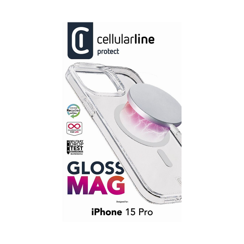 CELLULAR LINE 466472 Θήκη Κινητού Magsafe Σκληρής Σιλικόνης για iPhone 15 Pro Διαφανής