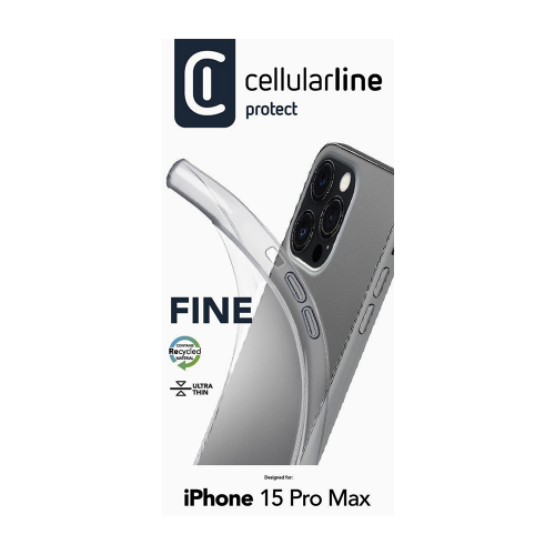 CELLULAR LINE 466168 Θήκη Κινητού Σιλικόνης Back Cover Fine για iPhone 15 Pro Max Διαφανής