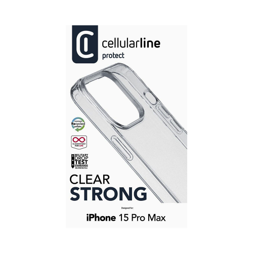 CELLULAR LINE 466090 Θήκη Κινητού Σκληρής Σιλικόνης Clear Duo για iPhone 15 Pro Max Διαφανής