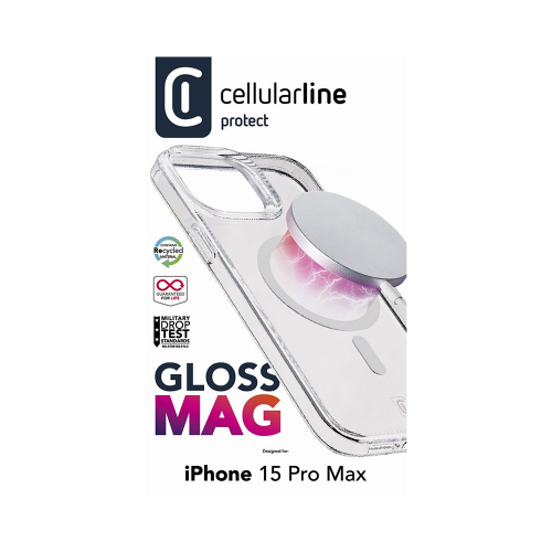 CELLULAR LINE 466526 Θήκη Κινητού Magsafe Σκληρής Σιλικόνης για iPhone 15 Pro Max Διαφανής
