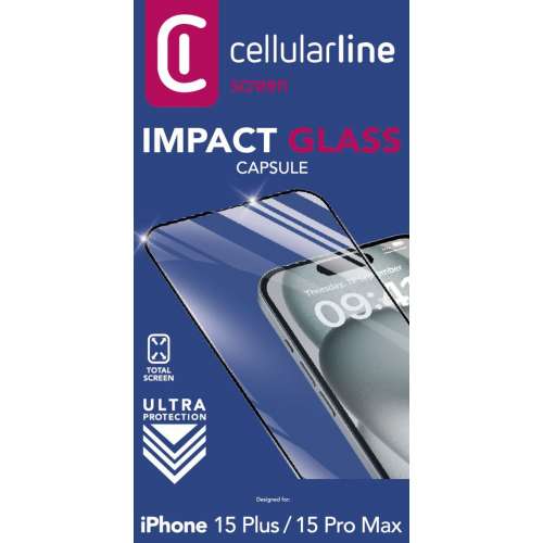 CELLULAR LINE 467486 Γυαλί Προστασίας Οθόνης για iPhone 15 Plus/15 Pro Max