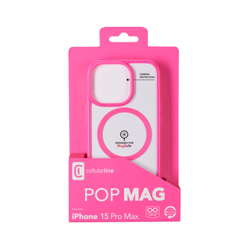 Cellular Line Pop Mag Θήκη Κινητού Σκληρής Σιλικόνης Back Cover για iPhone 15 Pro Max Φούξια