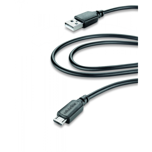 CELLULAR LINE 203947 USB Καλώδιο Συγχρονισμού και Φόρτισης microUSB (2m) Μαύρο