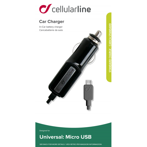 CELLULAR LINE 135989 CBRMICROUSB1 Car Charger 5W Micro USB Black