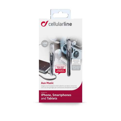 CELLULAR LINE 278495 Καλώδιο Ήχου 3,5mm Jack (1m) Μαύρο