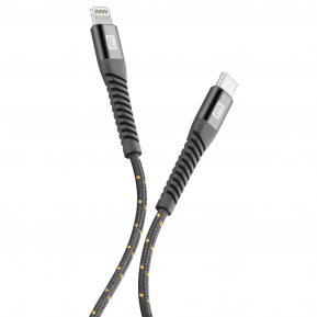 CELLULAR LINE 353208 USB-C Extreme Καλώδιο Συγχρονισμού και Φόρτισης Apple Lightning (1,2m) Μαύρο