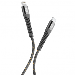 CELLULAR LINE 353192 USB-C Extreme Καλώδιο Συγχρονισμού και Φόρτισης Apple Lightning (2m) Μαύρο