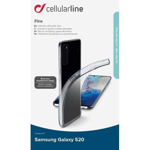 CELLULAR LINE 373886 Fine Θήκη Κινητού Σιλικόνης Back Cover για Samsung S20 Διαφανής
