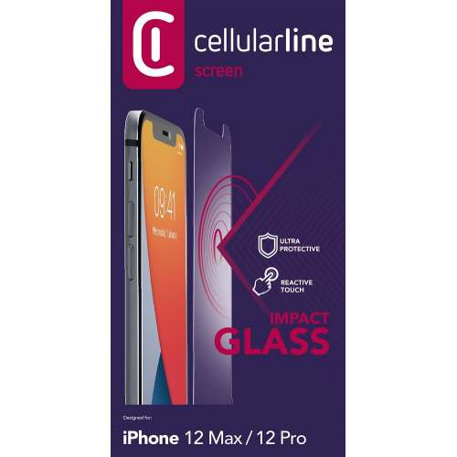 CELLULAR LINE 388781 Γυαλί Προστασίας Οθόνης για iPhone 12/12 Pro