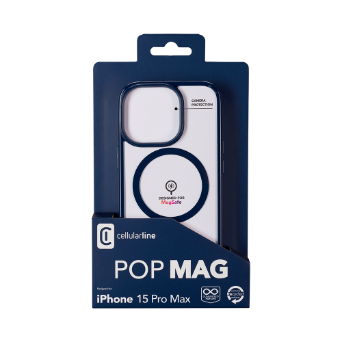 CELLULAR LINE Μαγνητική Θήκη Κινητού για Magsafe Φορτιστή iPhone 15 Pro Max Μπλε