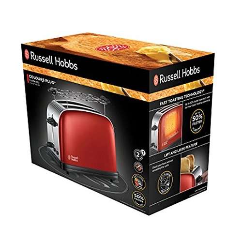 RUSSELL HOBBS 23330-56 Colours Plus Flame Red Toaster