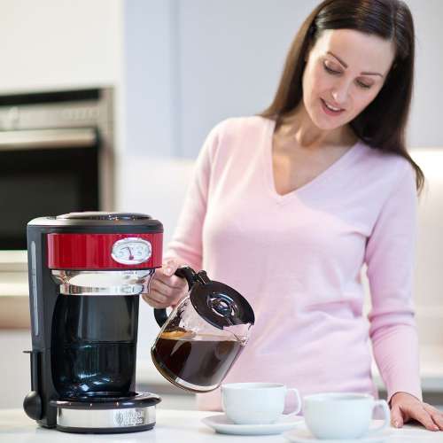 RUSSELL HOBBS 21700-56 Retro Ribbon Red Coffee Maker