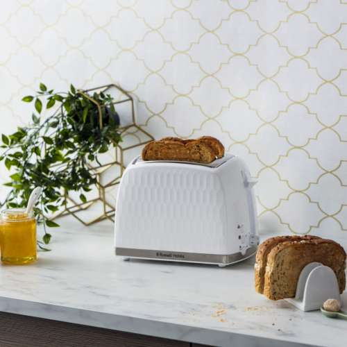 RUSSELL HOBBS 26060-56 Honeycomb White Toaster