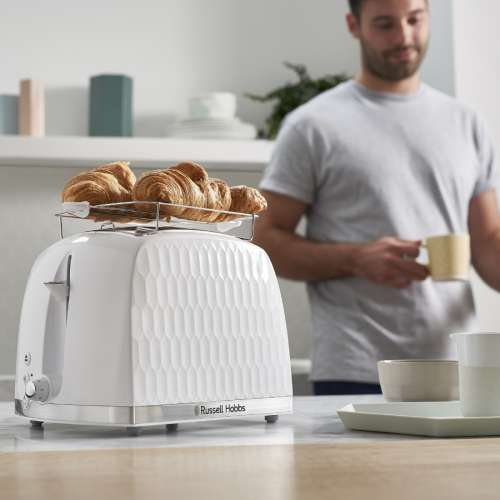 RUSSELL HOBBS 26060-56 Honeycomb White Toaster