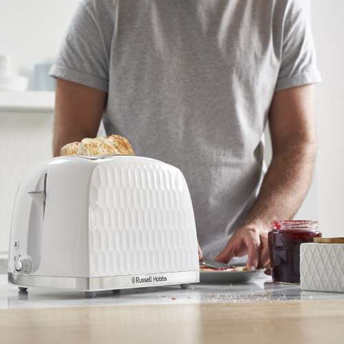 RUSSELL HOBBS 26060-56 Honeycomb White Toaster