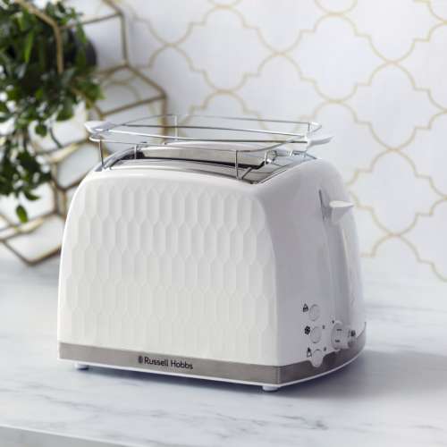 RUSSELL HOBBS 26060-56 Honeycomb White Toaster