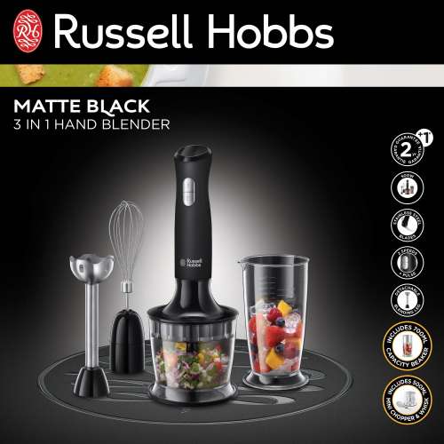 RUSSELL HOBBS 24702-56 Desire Matte Black 3in1 Hand Blender