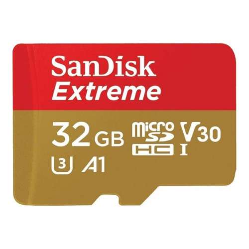 SanDisk Extreme microSDHC 32GB + SD Adapter 100MB/s V30 UHS-I U3 A1