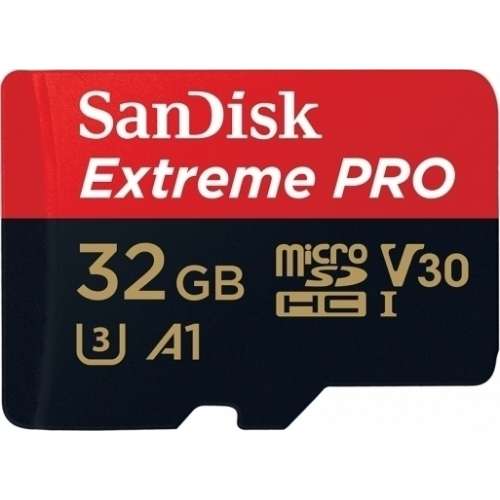 SanDisk Extreme PRO microSDHC 32GB + SD Adapter 100MB/s V30 UHS-I U3 A1