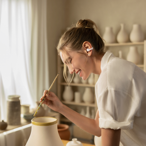 Shokz E320 Ακουστικά OpenDots 2 Pearl White