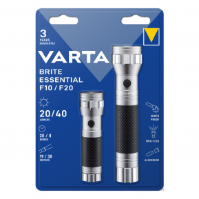 Varta Φακοί Brite Essential Twin Pack F10/F20
