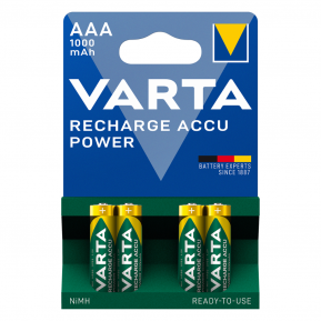 VARTA ΕΠΑΝΑΦΟΡΤΙΖΟΜΕΝΗ 1000mAh συσκ.4 AAA