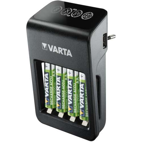 VARTA 57687101441 LCD Plug Charger + 4xAA 2100mAh