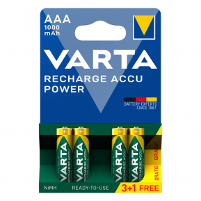 VARTA ΕΠΑΝΑΦΟΡΤΙΖΟΜΕΝΗ 1000mAh συσκ.4 AAA